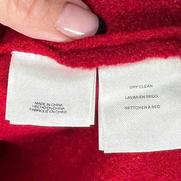 Kasper Open Front Cardigan Sweater Red Cozy Wool Blend Women’s Size XS - Picture 7 of 9